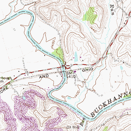 Topographic Map of Post Mill (historical), WV