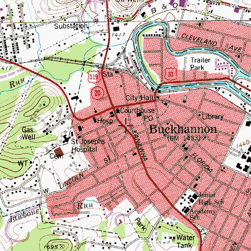 Topographic Map of Simpson Memorial Methodist Episcopal Church (historical), WV