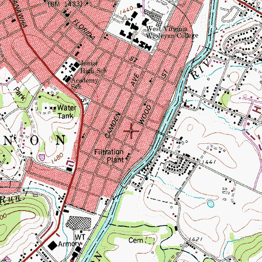 Topographic Map of South Buckhannon Mission, WV