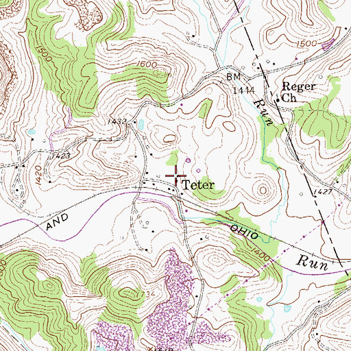 Topographic Map of Teter School (historical), WV