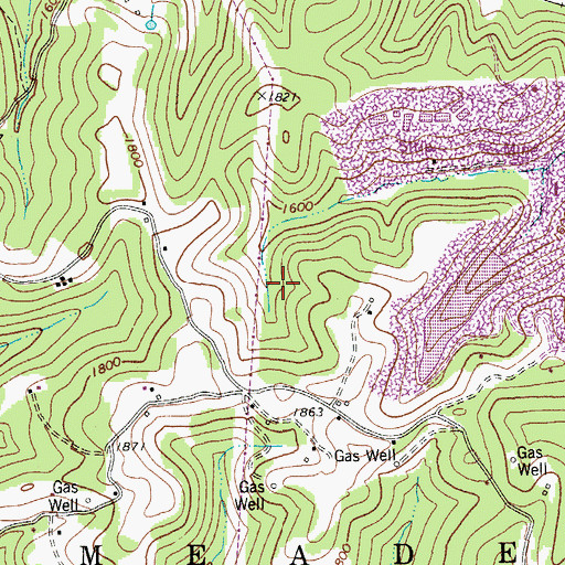Topographic Map of Upshur County, WV