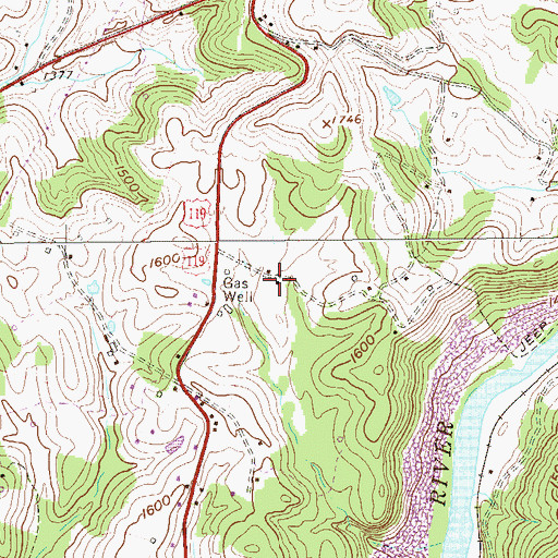 Topographic Map of Flat Woods School (historical), WV