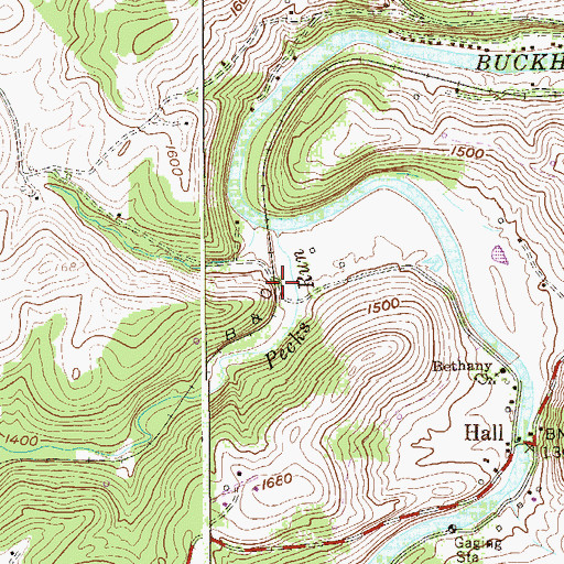Topographic Map of Hall Station (historical), WV