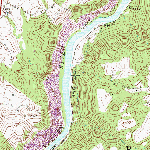 Topographic Map of Lillian (historical), WV