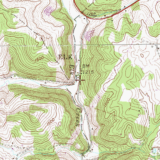 Topographic Map of Lower Indian Fork School (historical), WV
