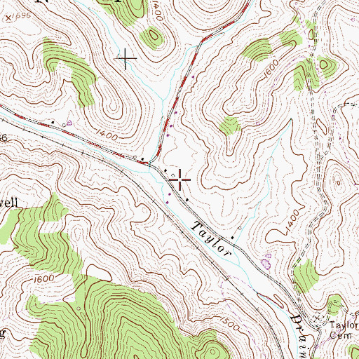 Topographic Map of Taylor Drain School (historical), WV