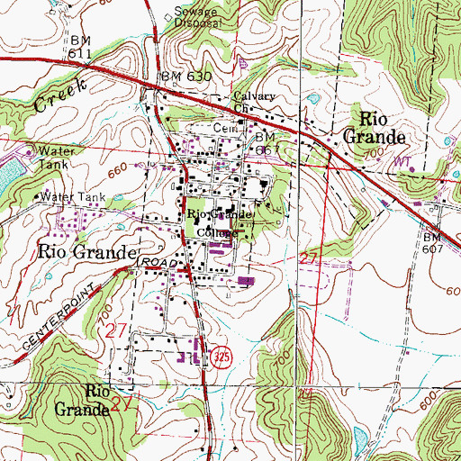 Topographic Map of Florence Evans Building, OH