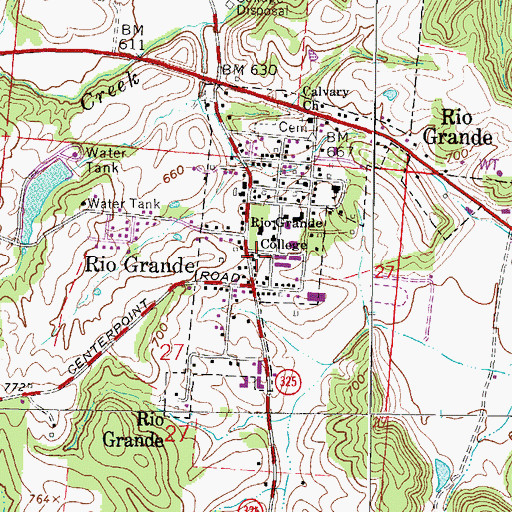 Topographic Map of L M Berry Center, OH