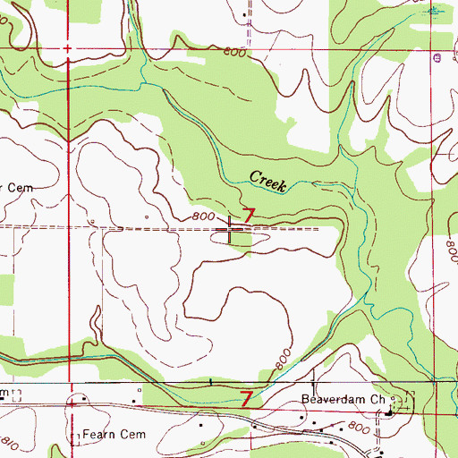 Topographic Map of Forest Church (historical), AL