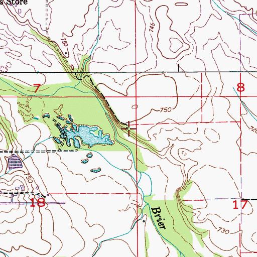 Topographic Map of Cedar Glade School (historical), AL