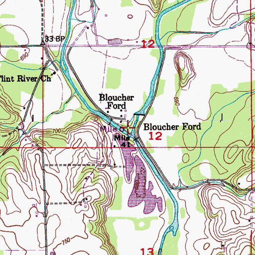Topographic Map of Millers Mill (historical), AL