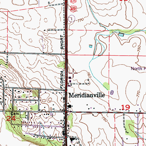 Topographic Map of Strawder Cemetery, AL
