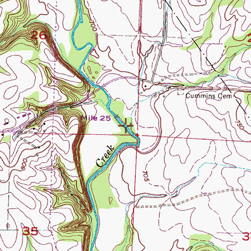 Topographic Map of Turner Ford, AL