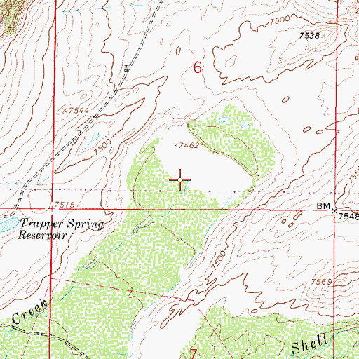 Topographic Map of Stink Creek, WY