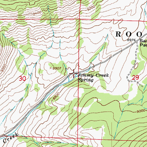 Topographic Map of Jimmy Creek Spring, CO