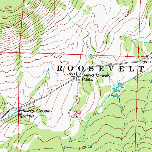 Topographic Map of Sand Creek Pass, CO