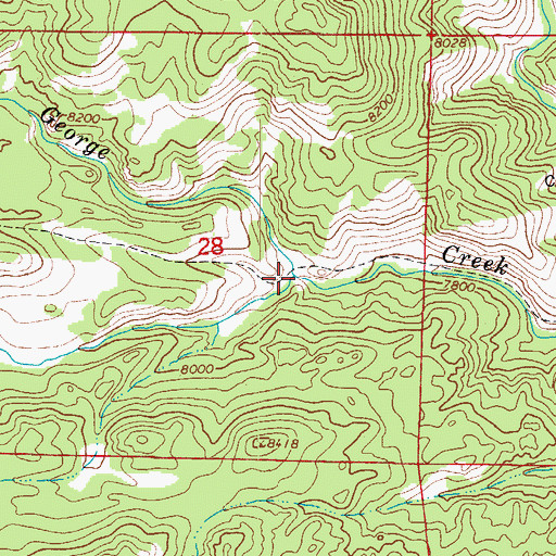Topographic Map of Cornelius Creek, CO