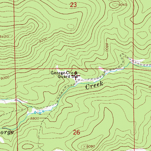 Topographic Map of George Creek Guard Station, CO
