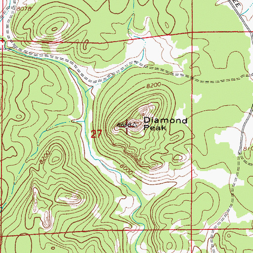 Topographic Map of Diamond Peak, CO
