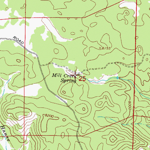 Topographic Map of Mill Creek Spring, CO