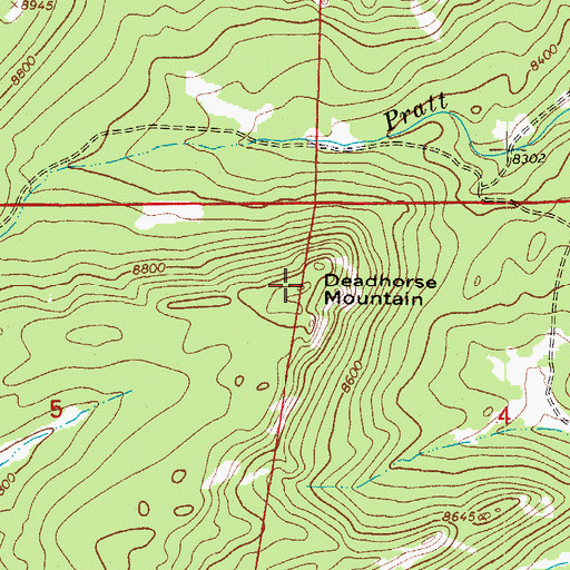 Topographic Map of Deadhorse Mountain, CO