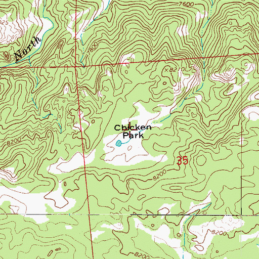Topographic Map of Chicken Park, CO