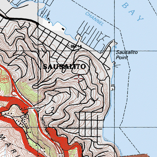 Topographic Map of Christ Episcopal Church, CA