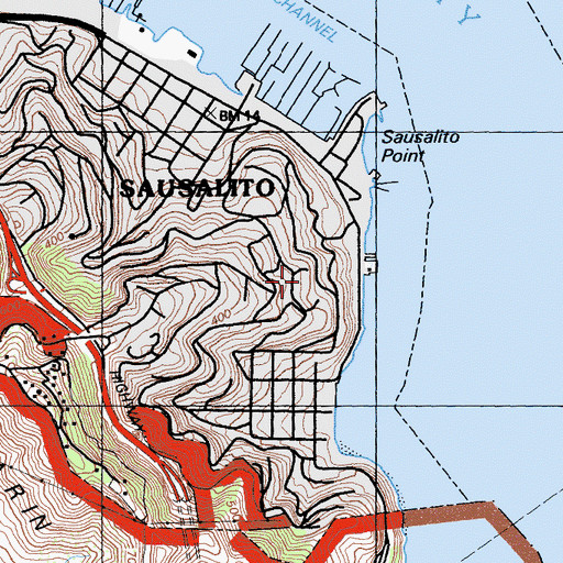Topographic Map of Villa Veneta, CA