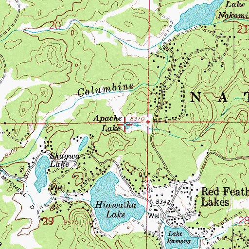 Topographic Map of Apache Lake, CO