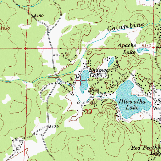Topographic Map of Skagwa Lake, CO