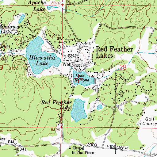 Topographic Map of Lake Ramona, CO