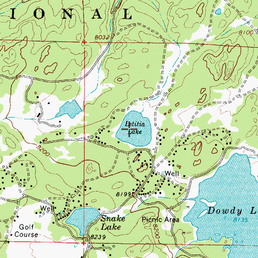 Topographic Map of Letitia Lake, CO