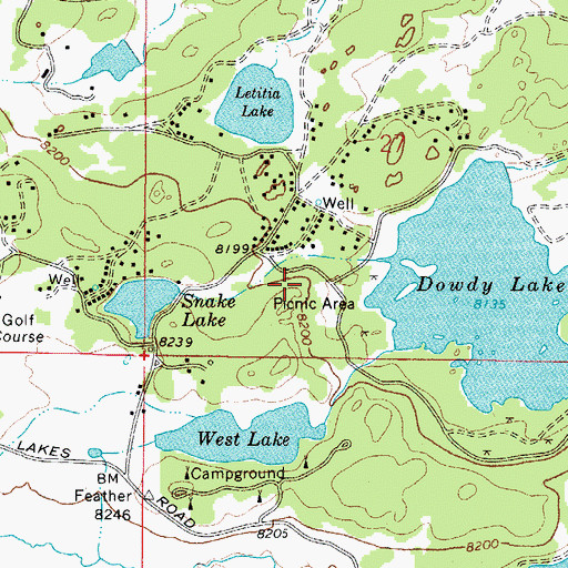 Topographic Map of Dowdy Lake, CO
