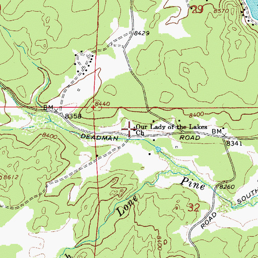 Topographic Map of Our Lady of the Lakes Church, CO