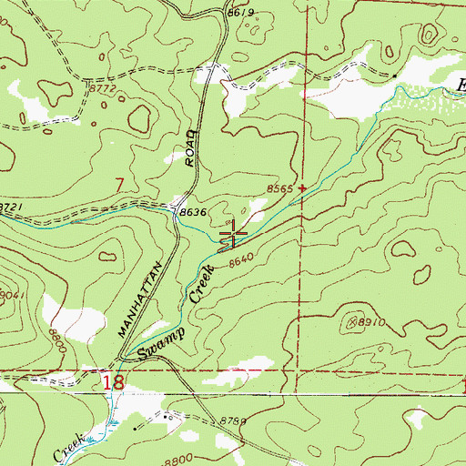 Topographic Map of Swamp Creek, CO