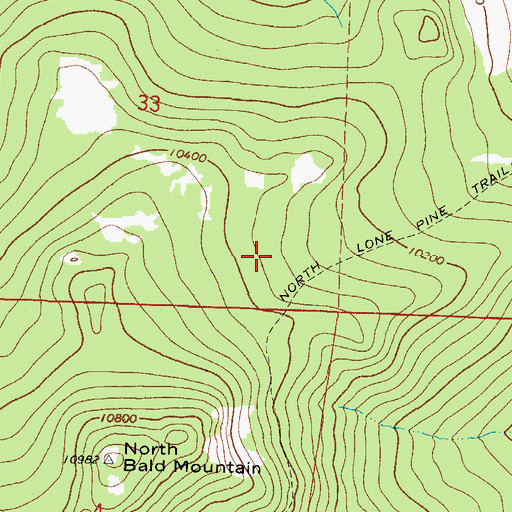 Topographic Map of North Lone Pine Trail, CO