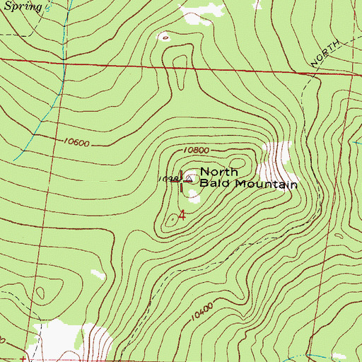 Topographic Map of North Bald Mountain, CO