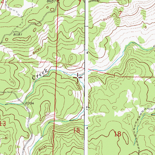 Topographic Map of Beartrap Creek, CO