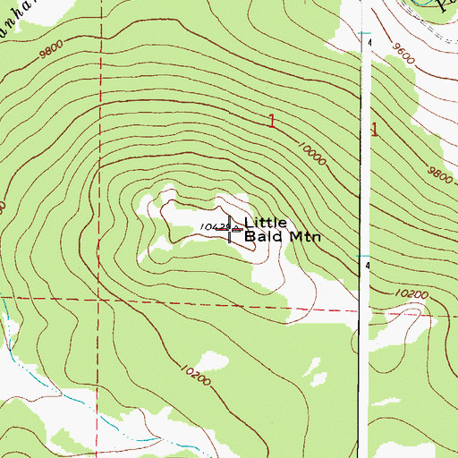 Topographic Map of Little Bald Mountain, CO