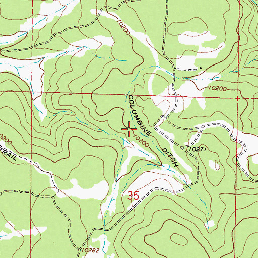 Topographic Map of Columbine Ditch, CO