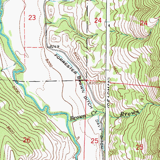 Topographic Map of Forrester Brown Ditch, CO
