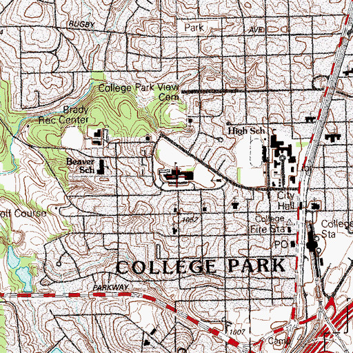 Topographic Map of College Park Elementary School, GA