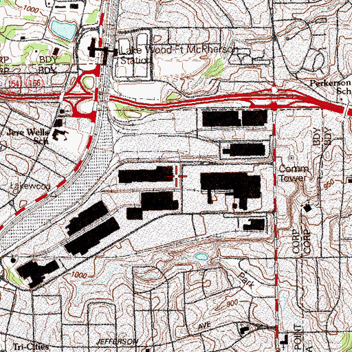 Topographic Map of East Point Industrial Park, GA