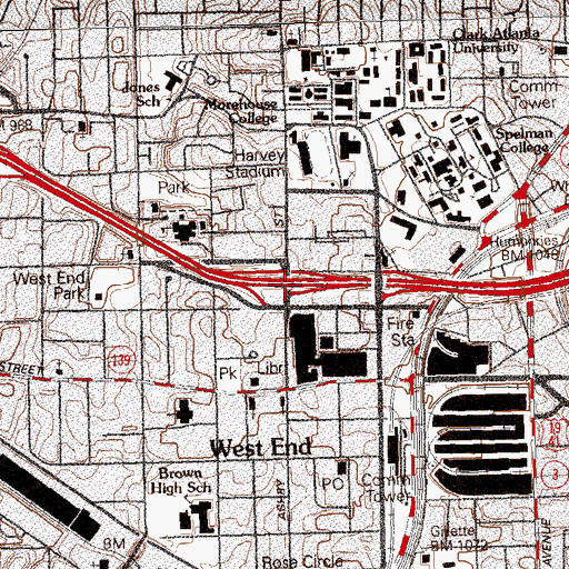Topographic Map of Exit 19, GA
