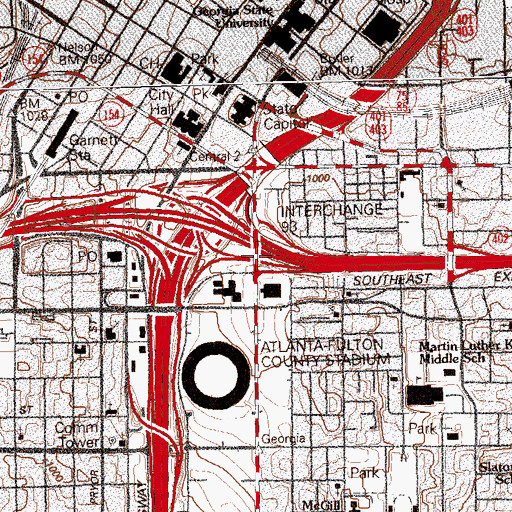 Topographic Map of Exit 24, GA