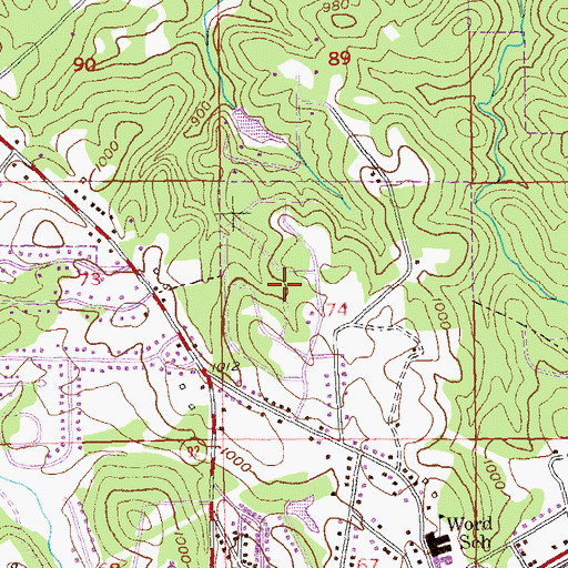 Topographic Map of Fireside, GA