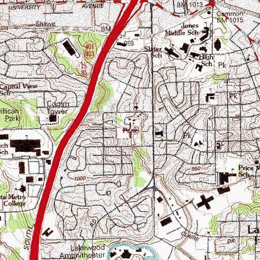 Topographic Map of Joyland Park, GA