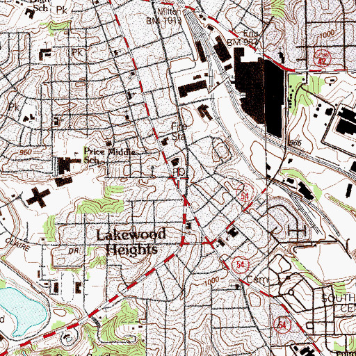 Topographic Map of Lakewood Station Atlanta Post Office, GA