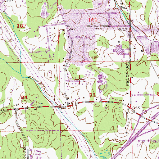 Topographic Map of Shandra Estates, GA