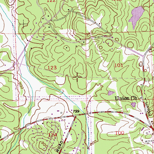 Topographic Map of Sherbrook Forest, GA